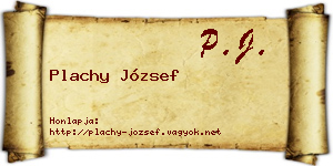 Plachy József névjegykártya